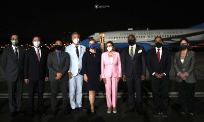 House Speaker Nancy Pelosi wearing pink suit