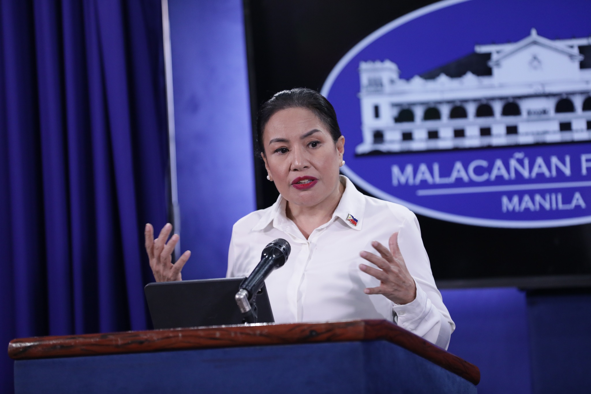 Press Secretary Trixie Cruz-Angeles speaking