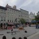 Street performers in Place Jacques-Cartier, Old Montreal, Quebec, Canada.