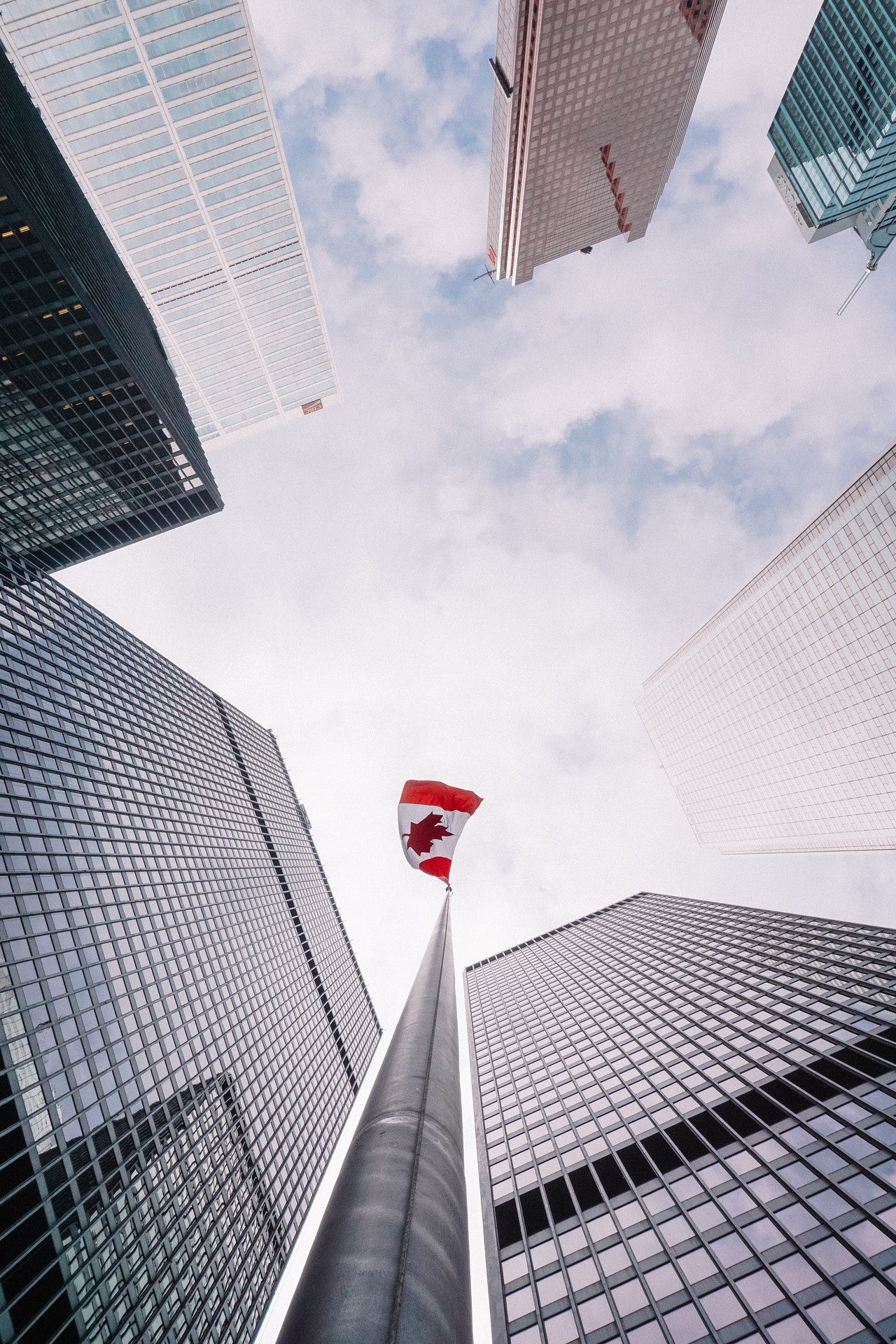 Canadian flag buildings