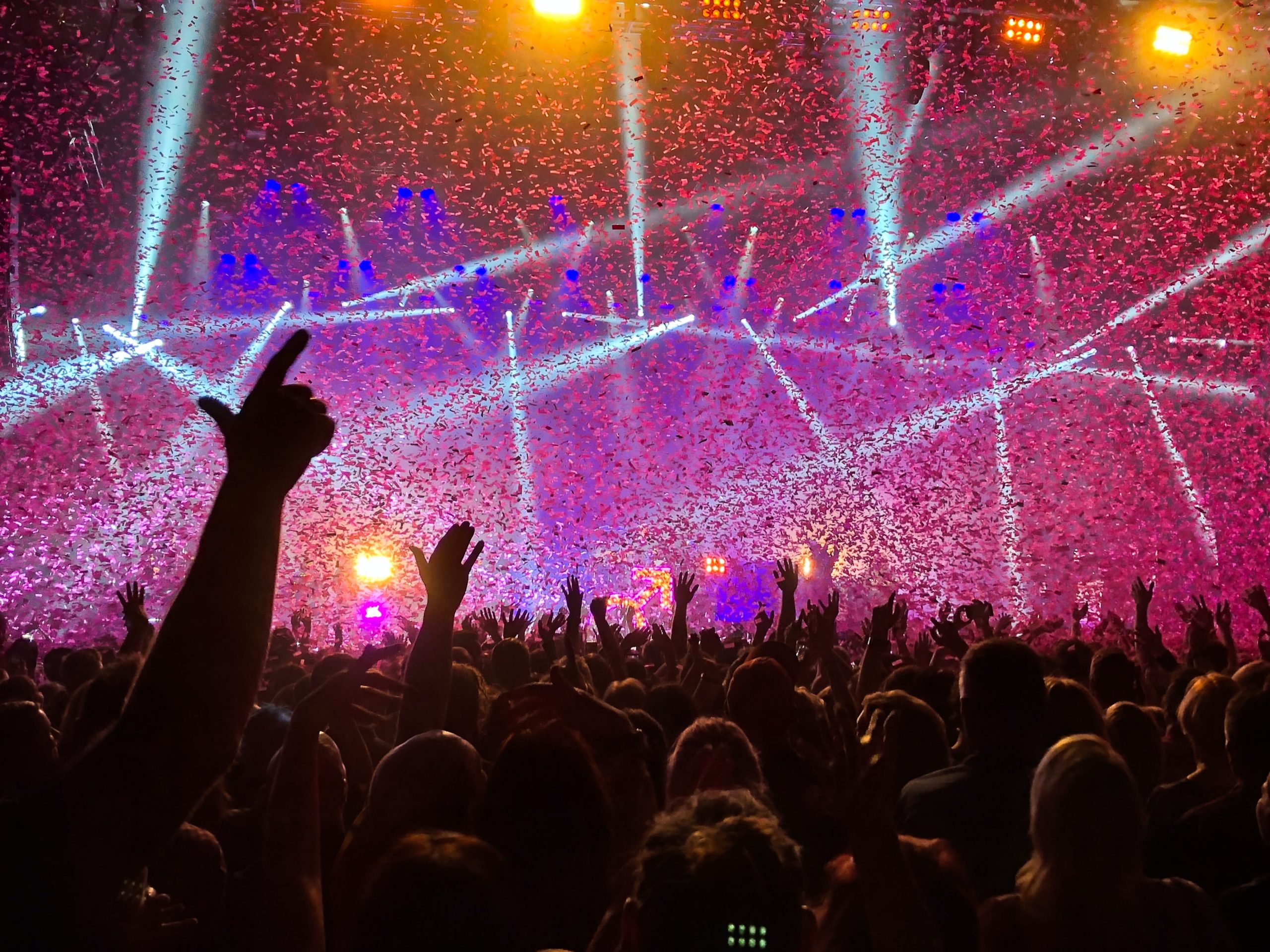 Crowd enjoying music concert