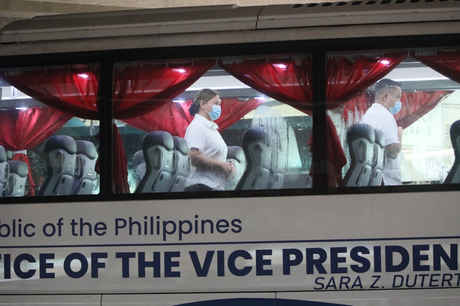 VP Sara Duterte inside bus