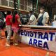 registration area on an evacuation center