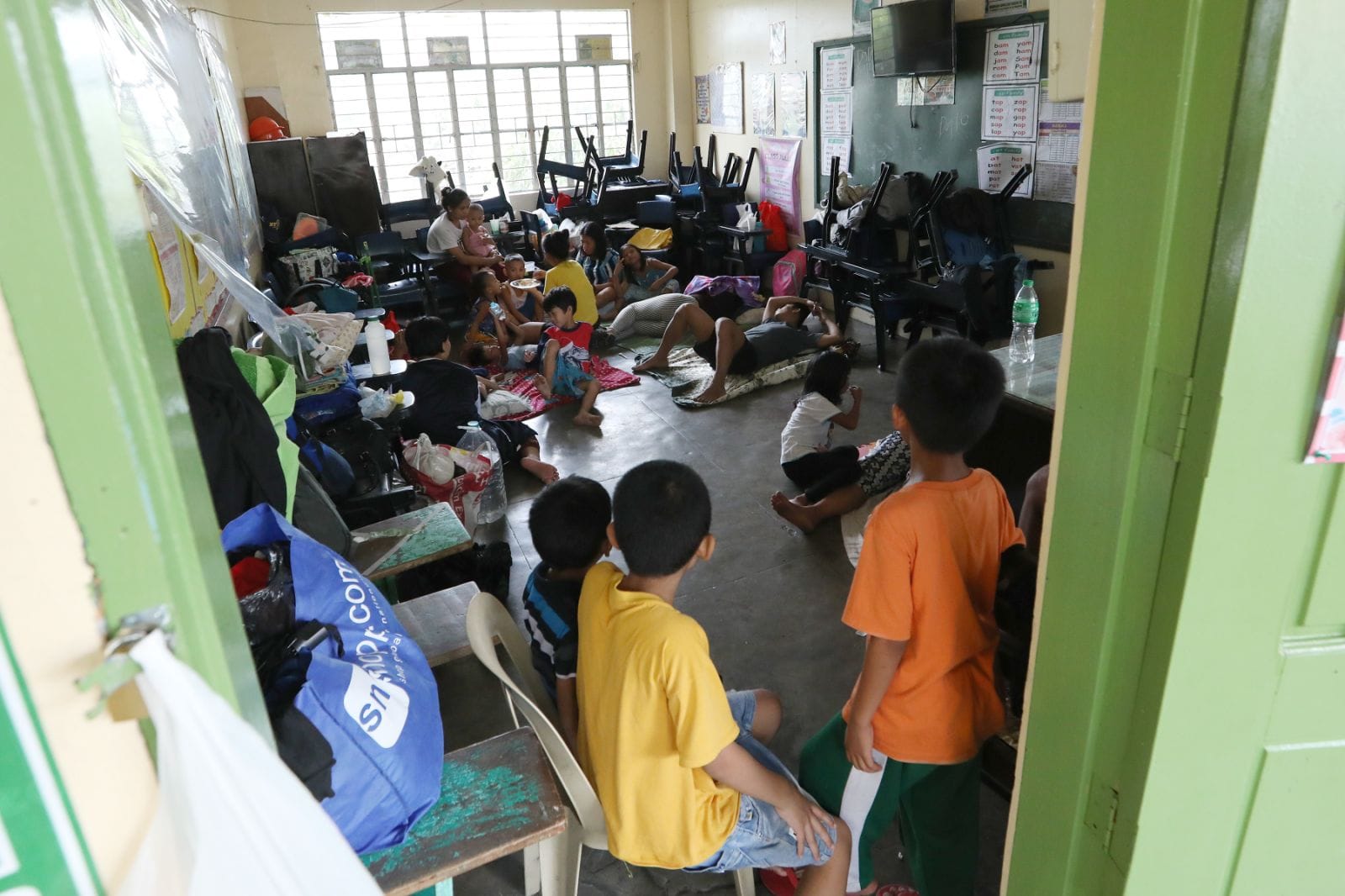 evacuees in classroom evacuation