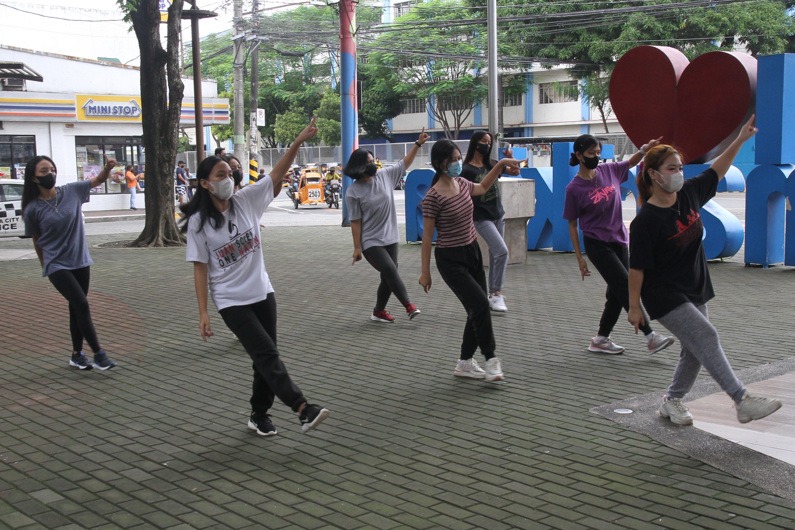 Girls having a Zumba session