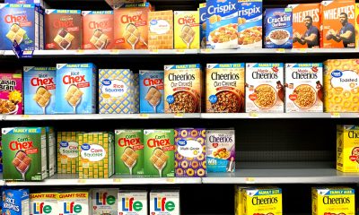 boxed cereals on shelf