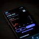 stock market graph on phone