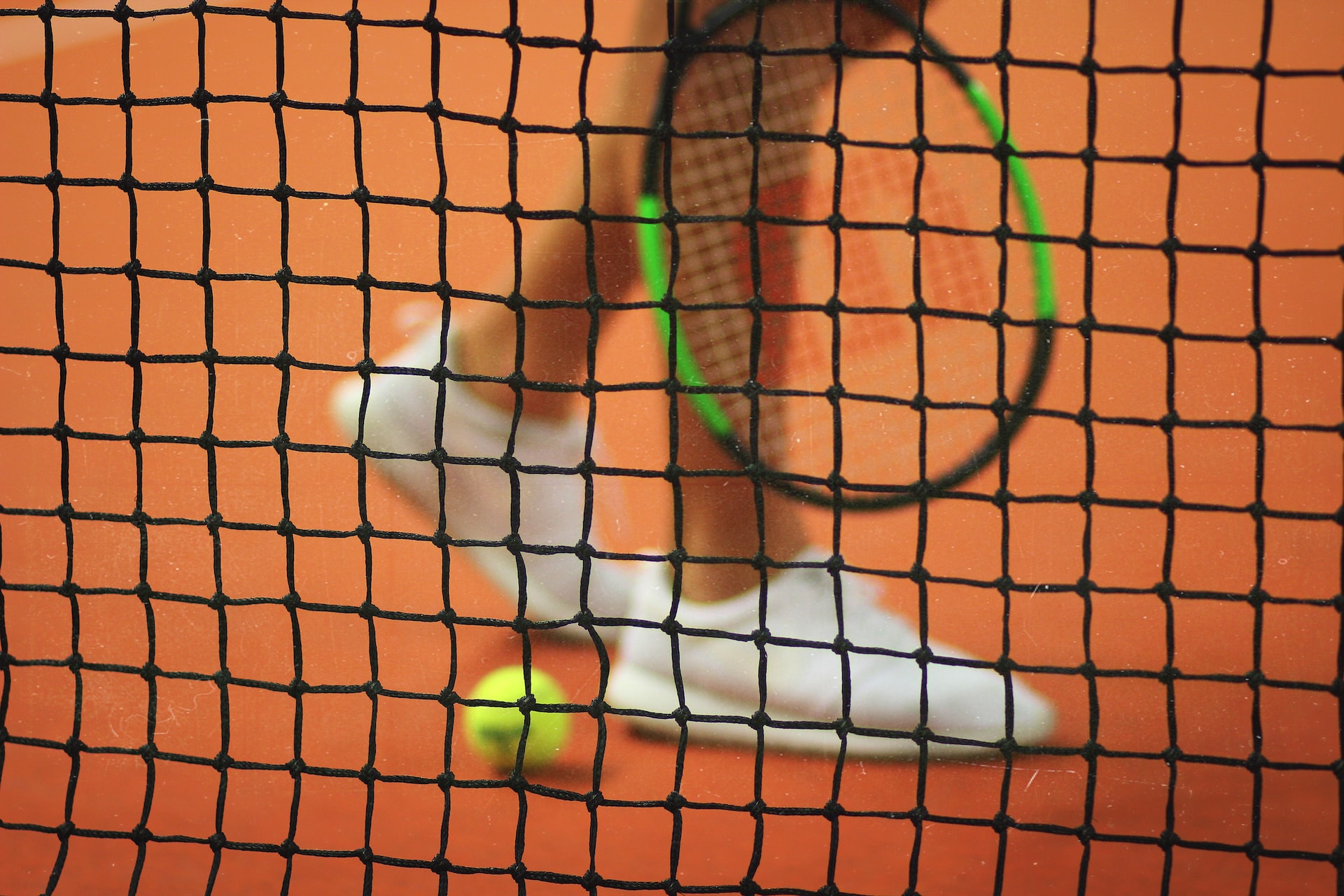 tennis net player racket ball