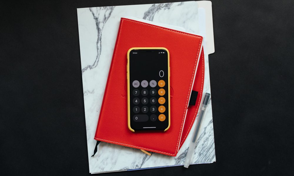 calculator planner pen folder
