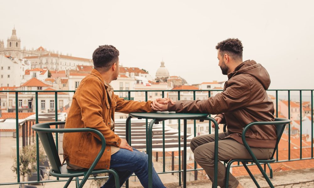 men holding hands