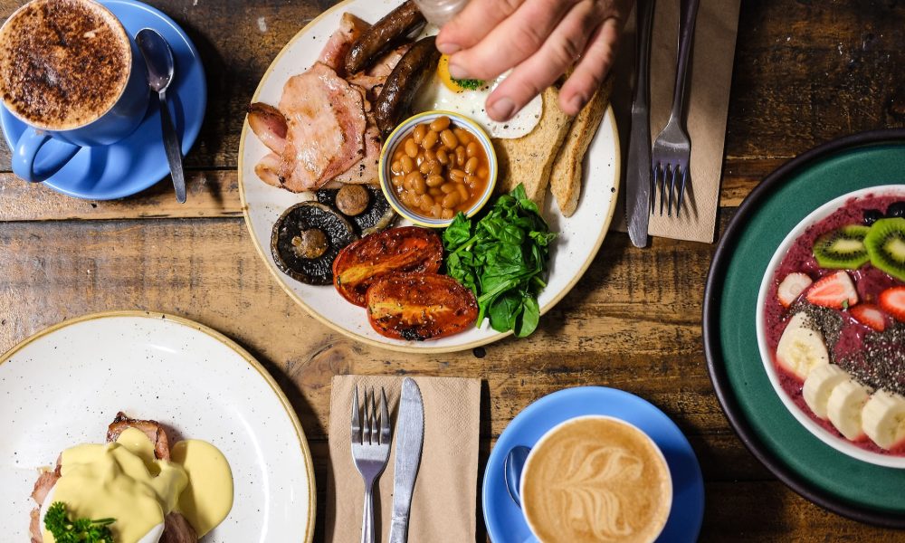 plates with foods