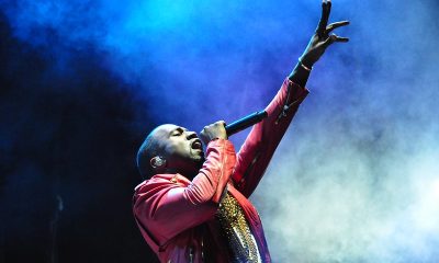 Kanye West performing