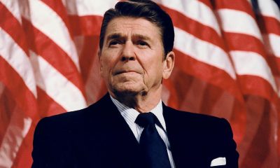 Reagan with USA flag background