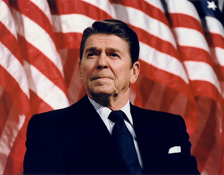 Reagan with USA flag background