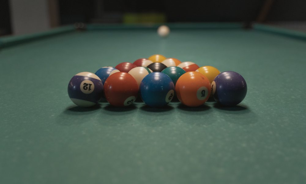 Colorful Balls on a Pool Table