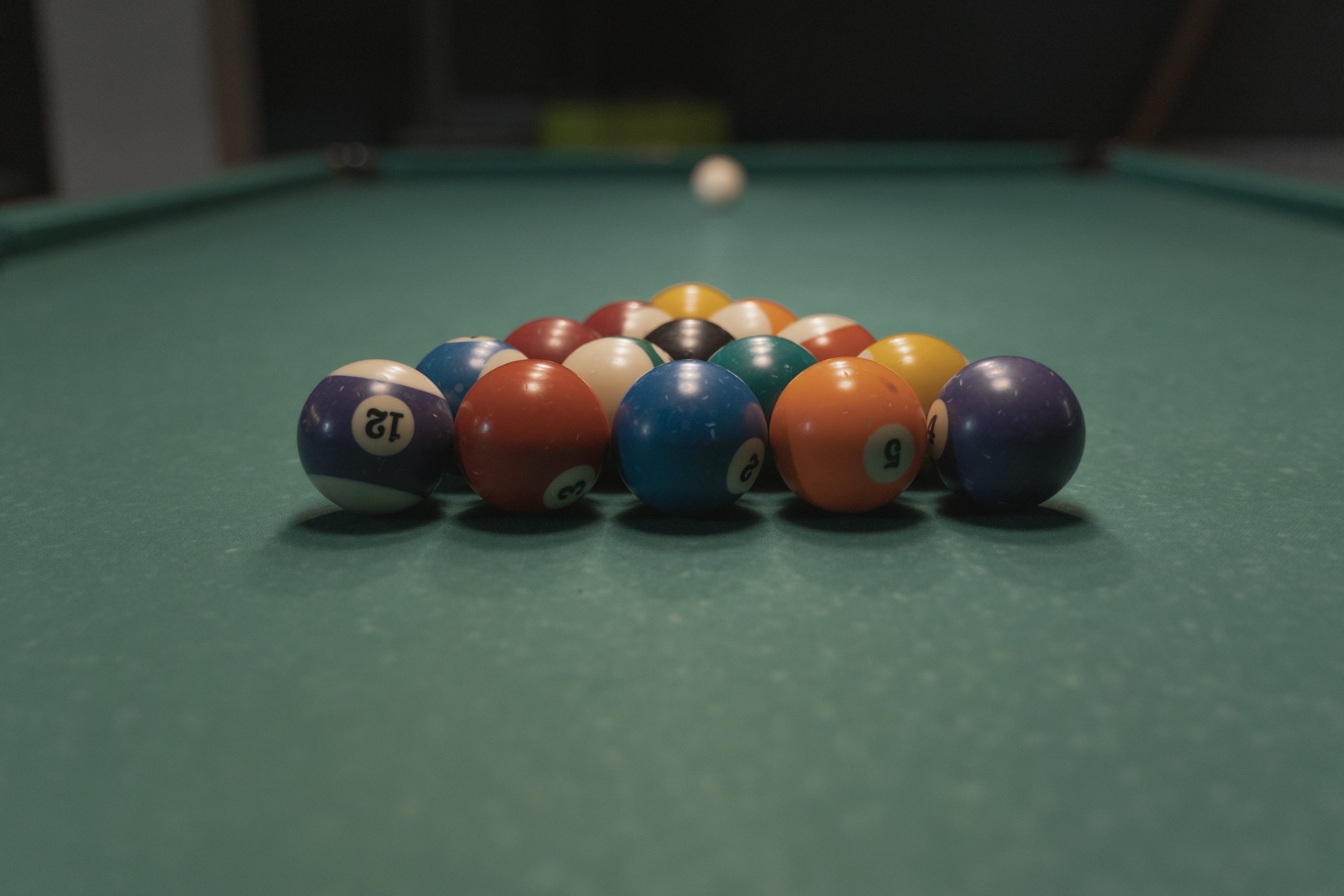 Colorful Balls on a Pool Table
