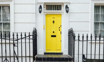 House with yellow door