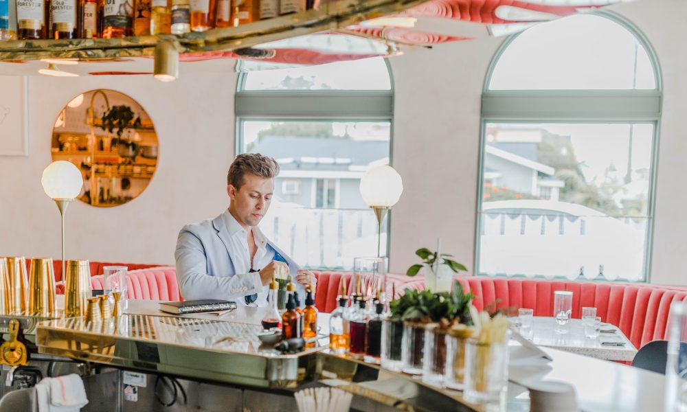 Man at a trendy bar