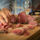 Person slicing meat