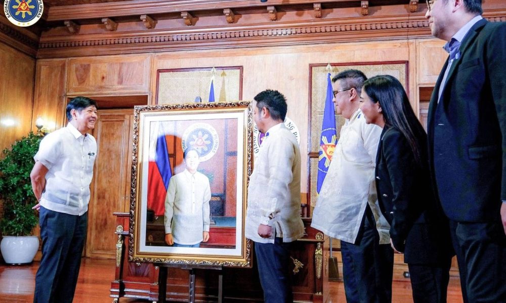 President Ferdinand R. Marcos received a portrait of himself Mr. Alvin Hipolito