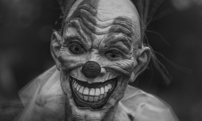 black and white clown