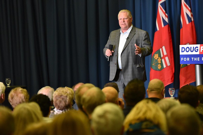Doug Ford speaking on stage