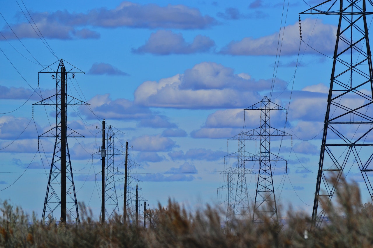 clouds power lines