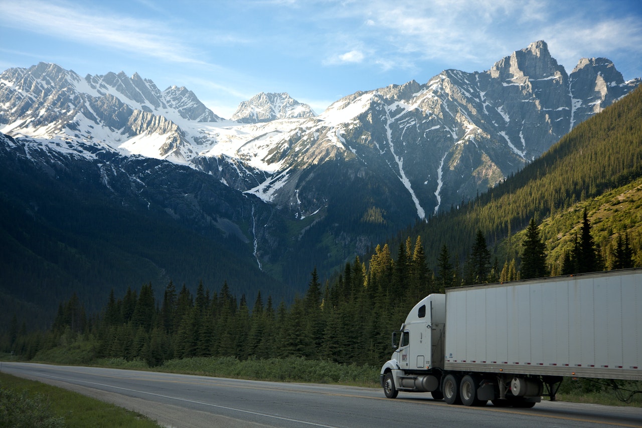 white truck on the road