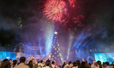 fireworks over Malacanang Christmas tree