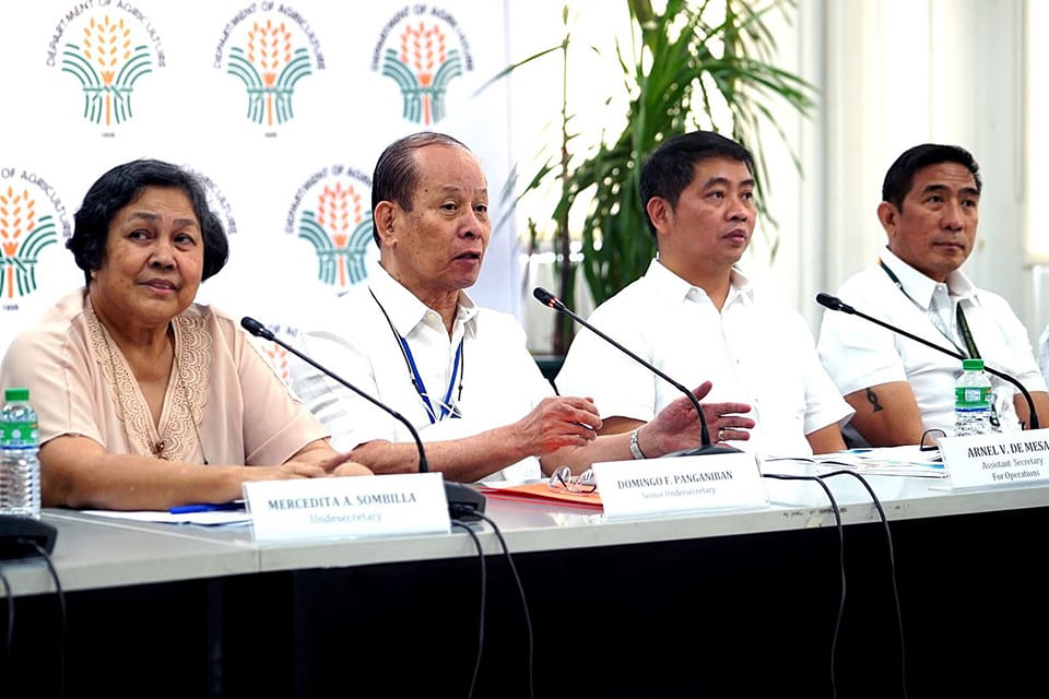 Agriculture Senior Undersecretary Domingo Panganiban presents the DA's accomplishments for this year