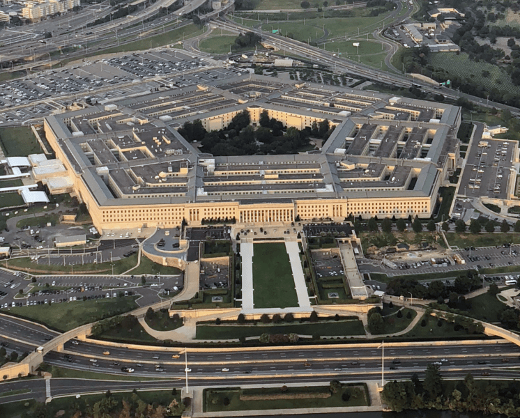 Aerial view of The Pentagon headquarters