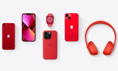 Apple gadgets in red.