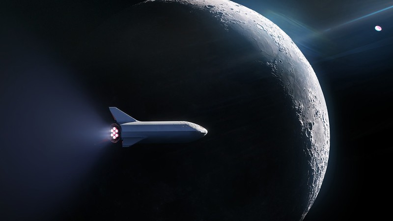 BFR passing the Moon