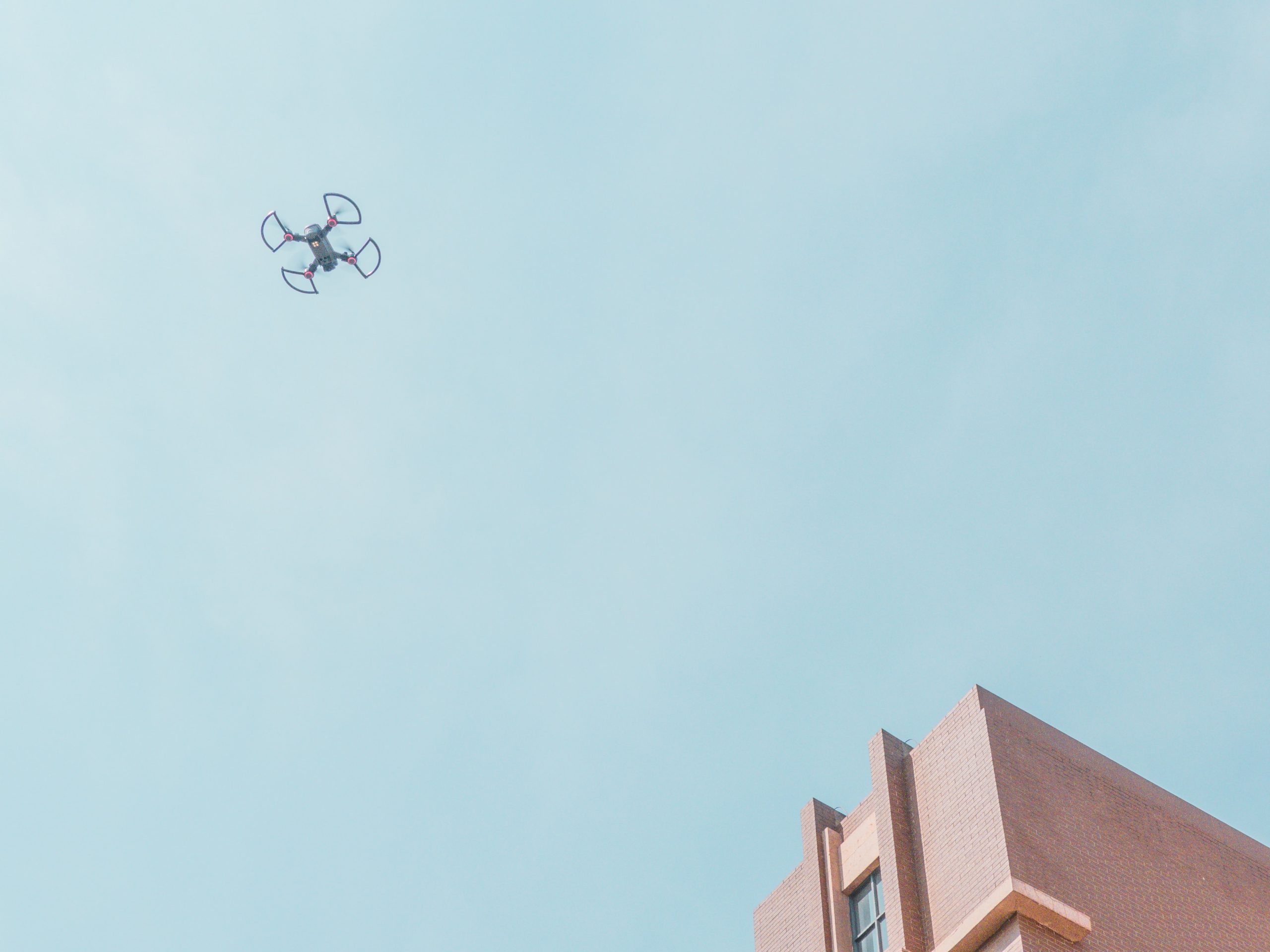 Drone flying in the sky