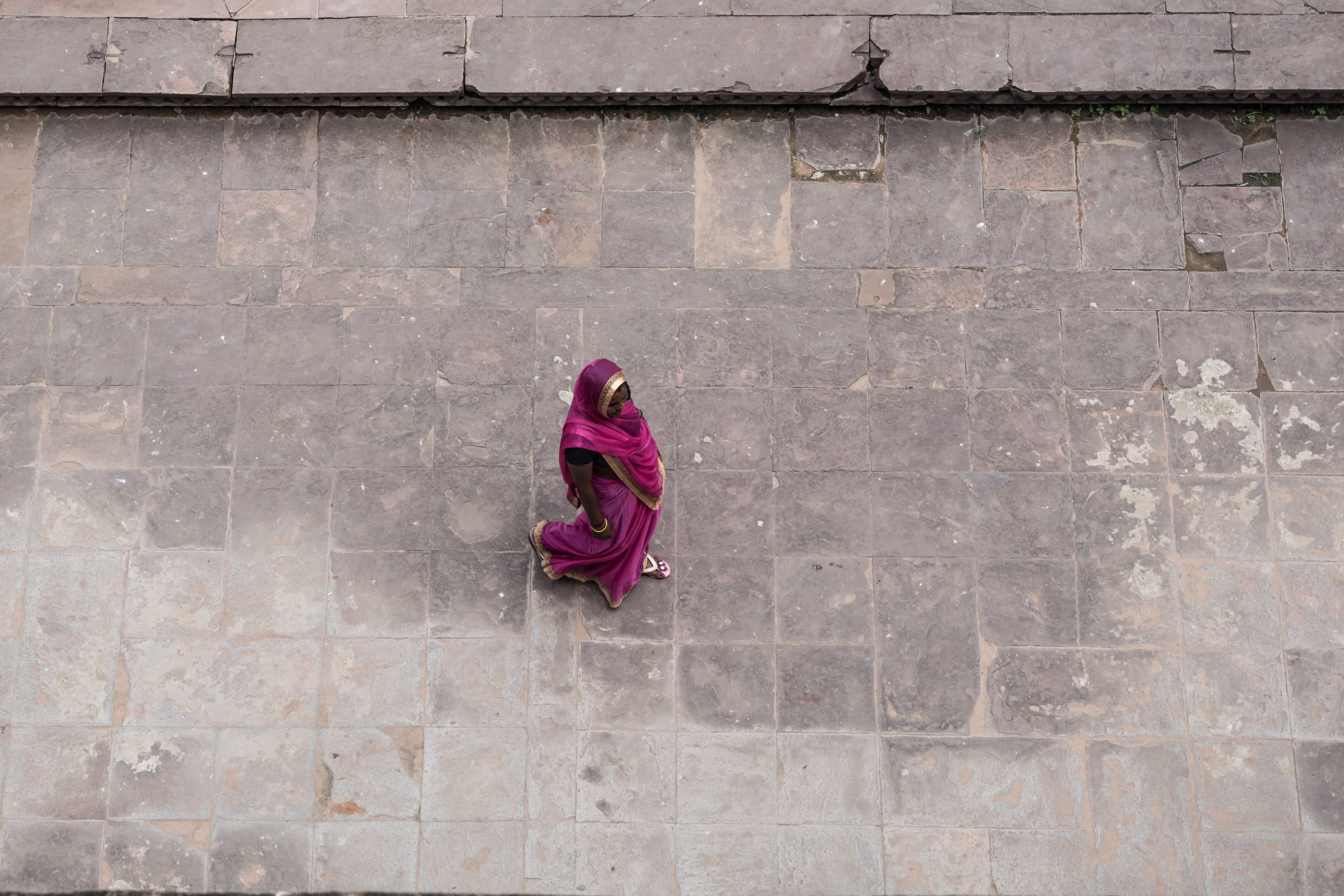 Indian woman in a pink dress
