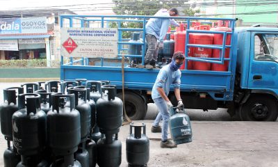 LPG being unloaded from a delivery truck