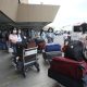 Passengers line up at the departure area of the Ninoy Aquino International Airport Terminal 1