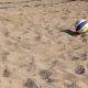 Volleyball on beach sand