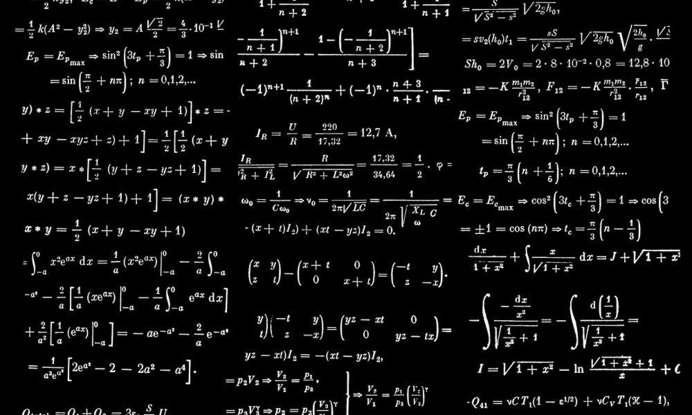 black board filled with math equations