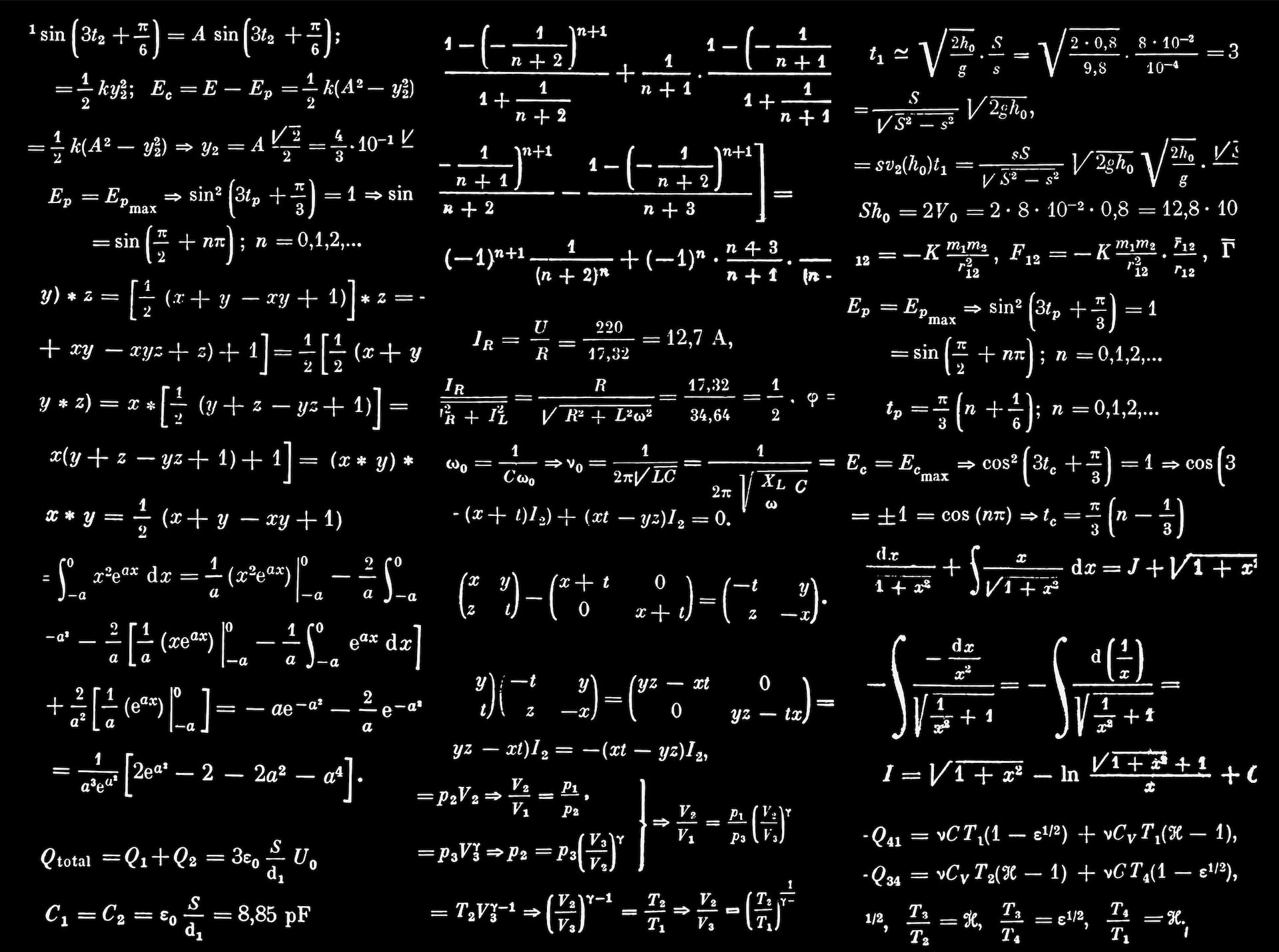 black board filled with math equations