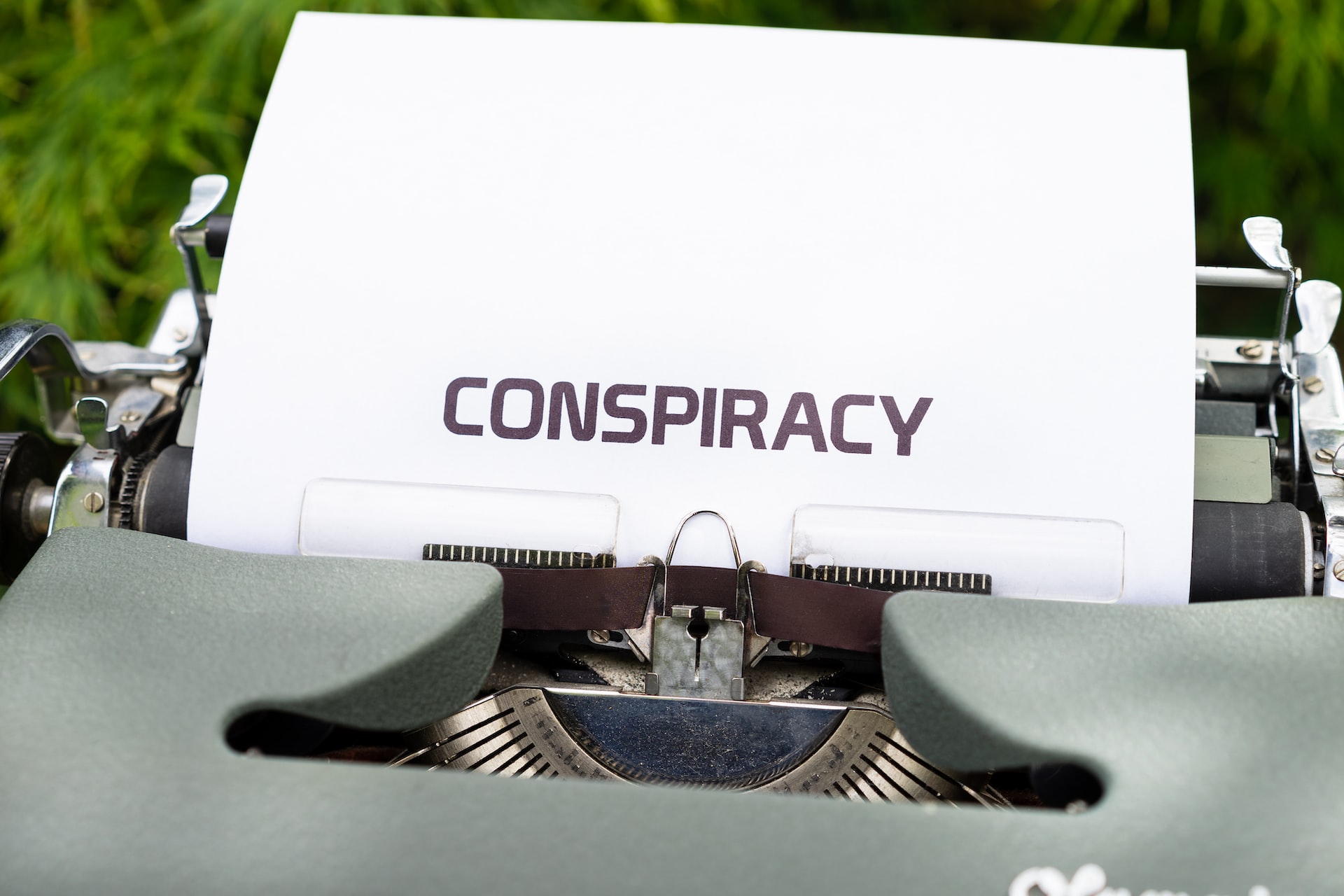 conspiracy word typewritten