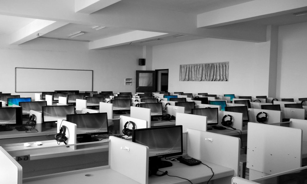 Gray Wooden Computer Cubicles Inside Room