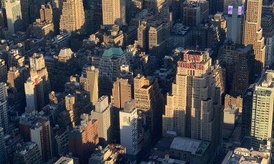 aerial view of buildings in Manhattan