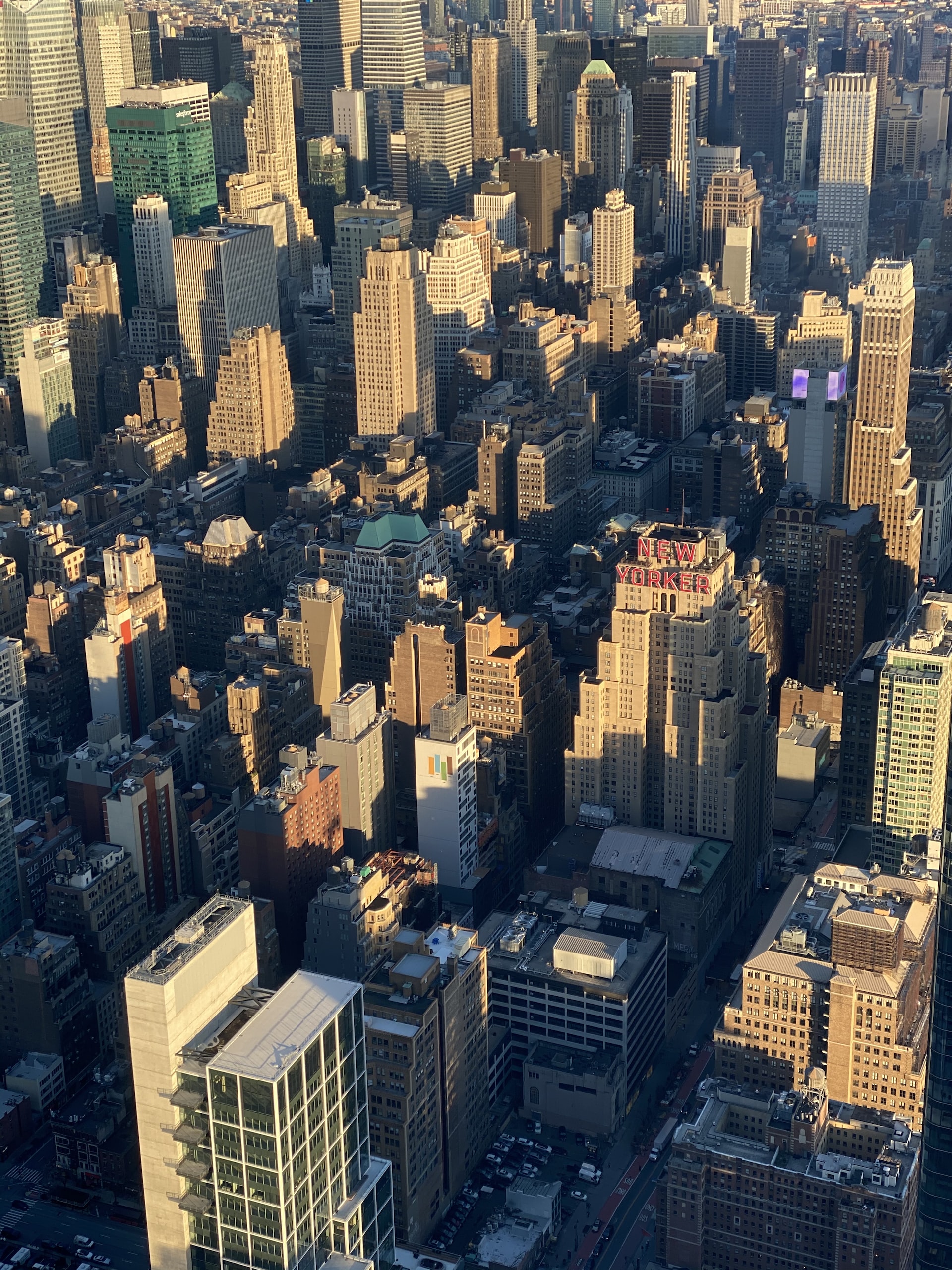 aerial view of buildings in Manhattan