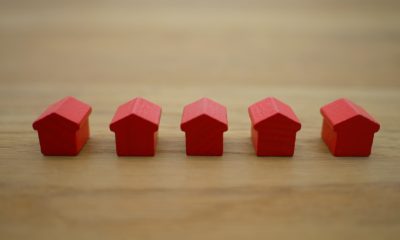 red miniture houses