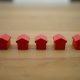 red miniture houses