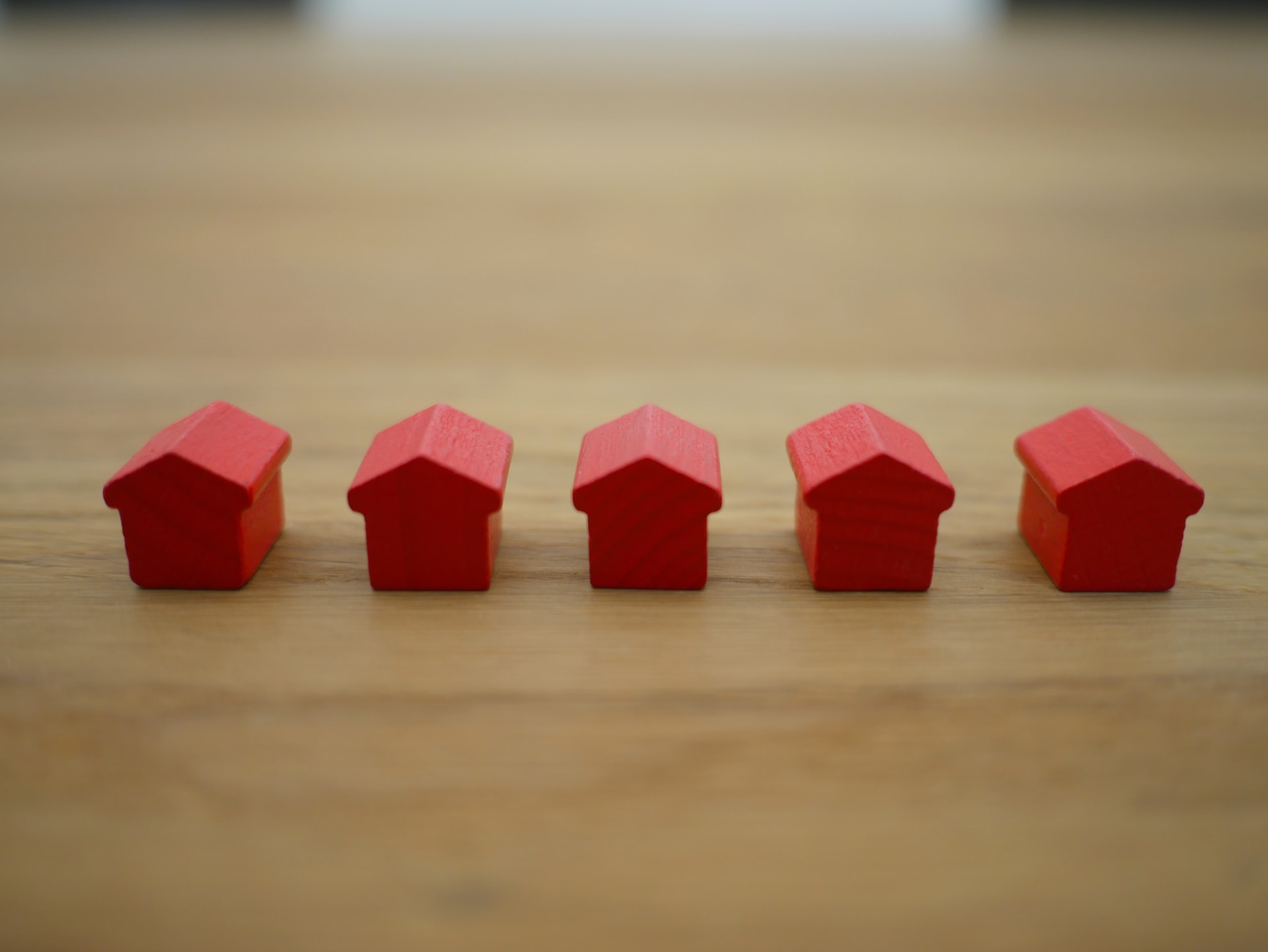 red miniture houses