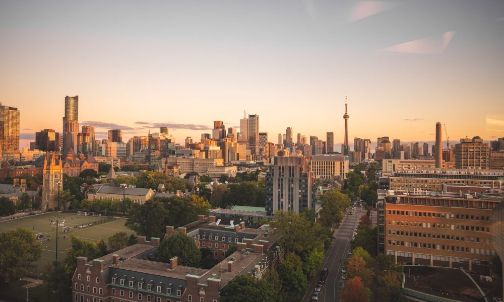 aerial view of university in Toronto