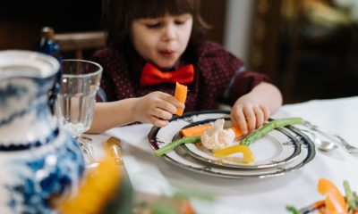 Child eating vegetables