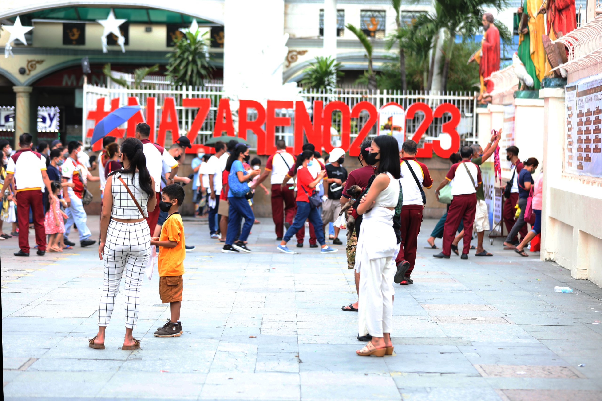 Devotees of the Black Nazarene gather outside the Quiapo Church
